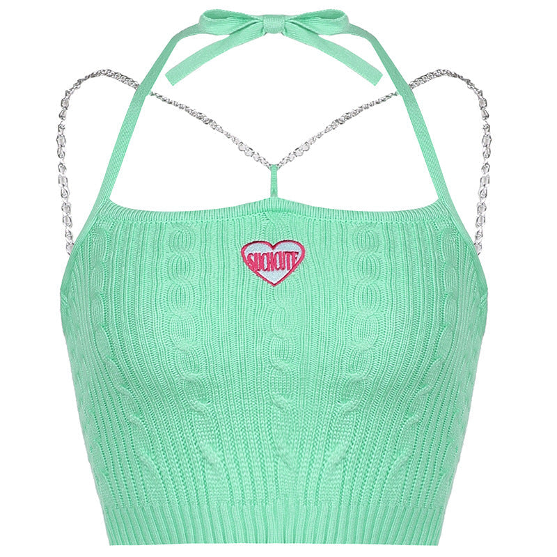 Candy-colored Woolen Chain Top