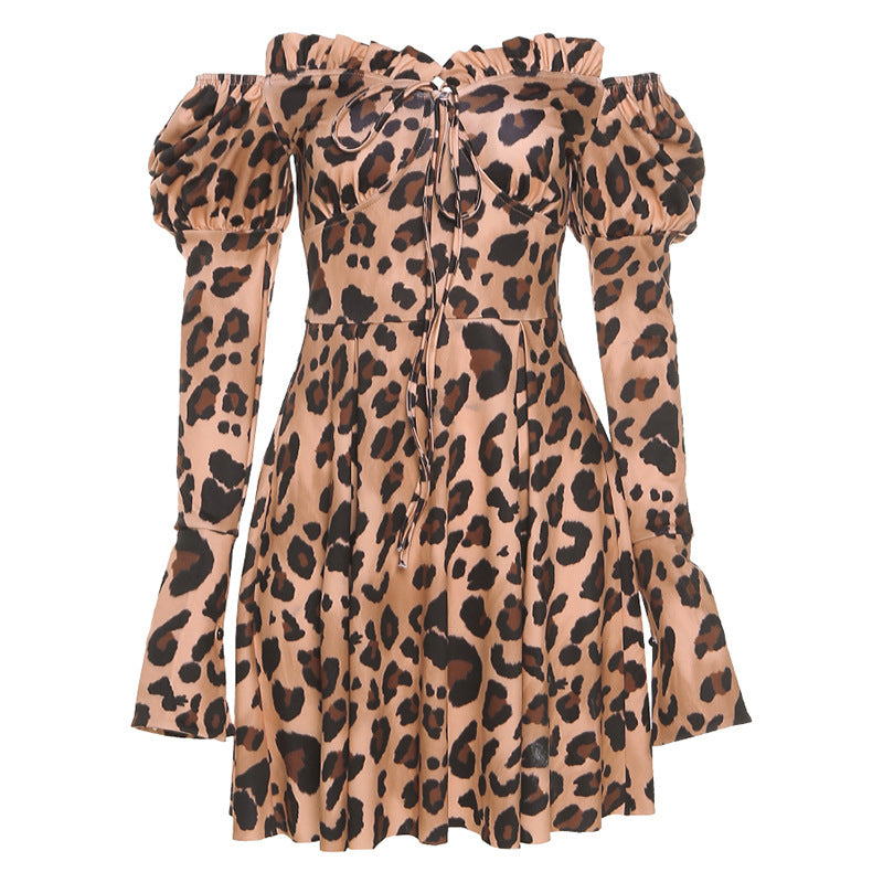 Fall Leopard Long Sleeve Dress