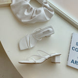 Thin belt thick heel female sandals