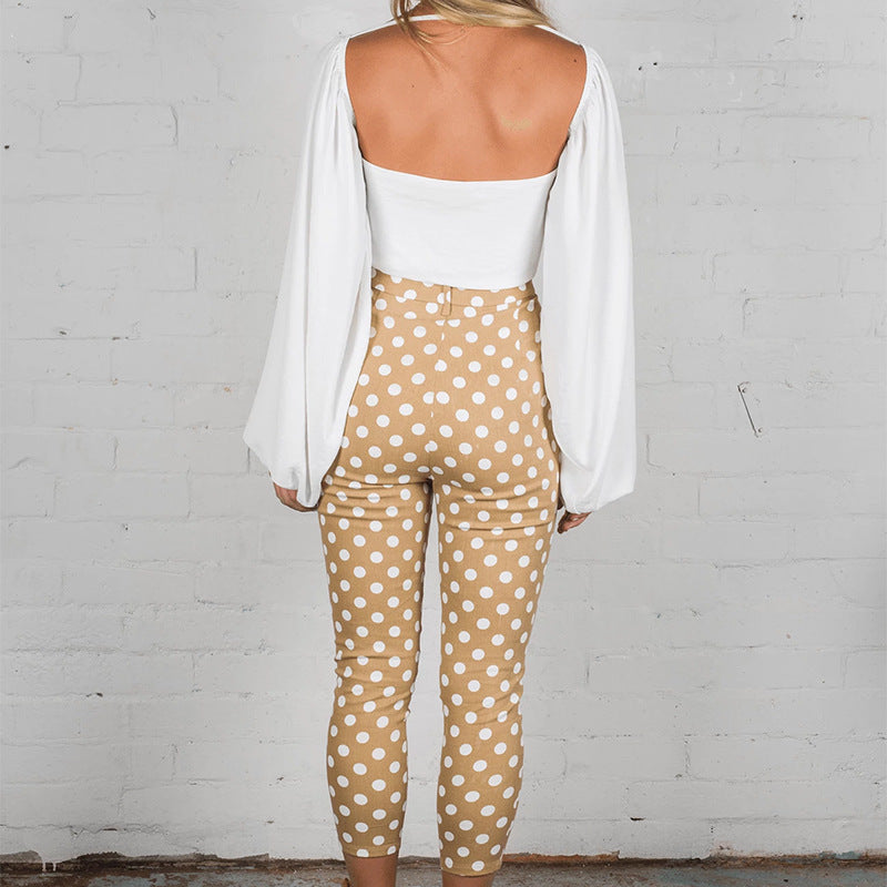 Sexy Backless Square Collar Blouse