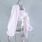 Sexy Backless Square Collar Blouse