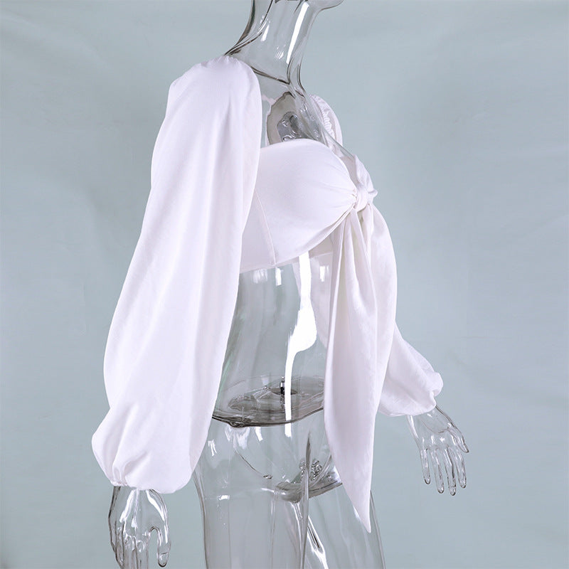 Sexy Backless Square Collar Blouse