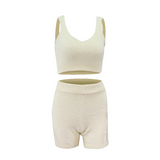 Two-piece sleeveless sweater shorts