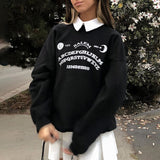 Loose sweatshirt with removable collar