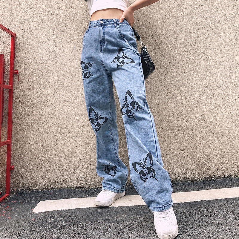 Straight-leg Butterfly Jeans