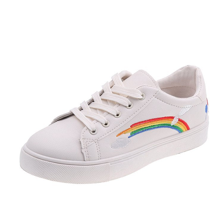Rainbow white shoes