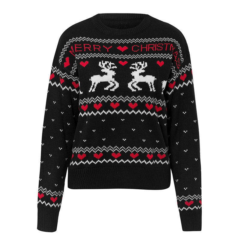 Christmas love deer pullover sweater