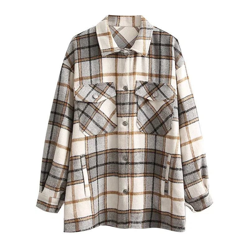 Large Plaid Woolen Shirt