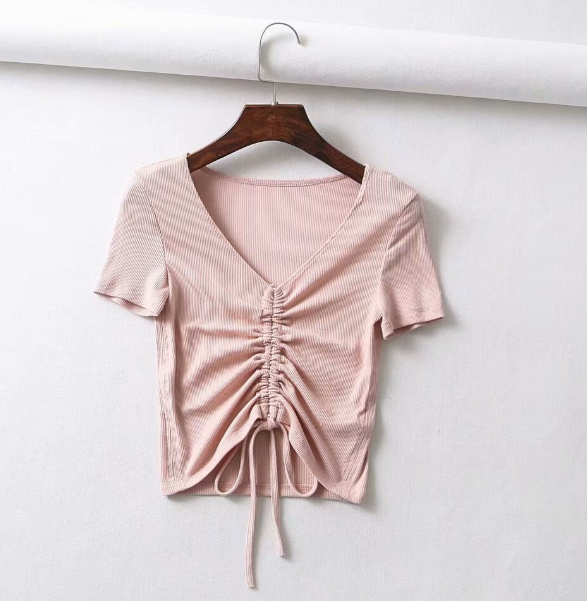 V-neck female short sleeve