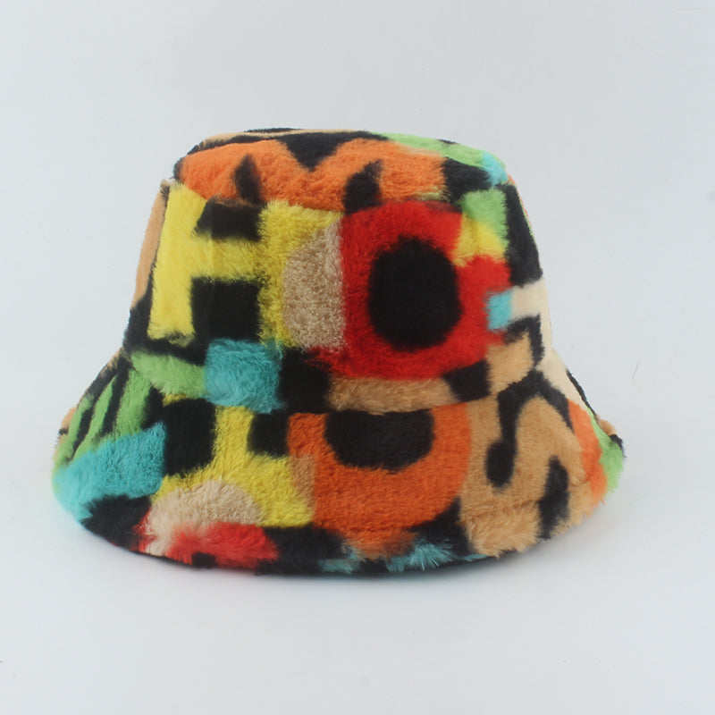 Short brim imitation mink velvet fisherman hat