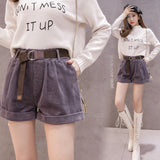 High Waist Corduroy Shorts