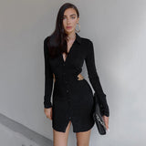 Sexy Hollow Folded Dress