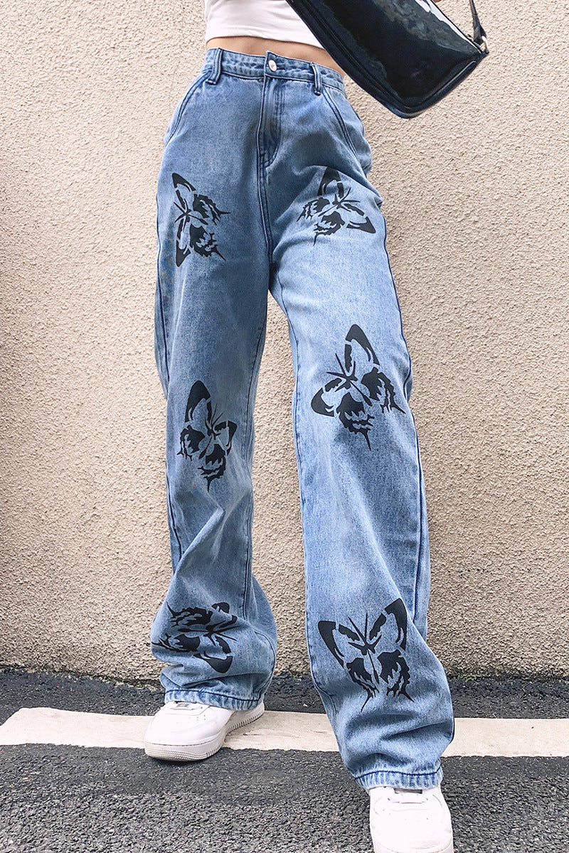 Straight-leg Butterfly Jeans