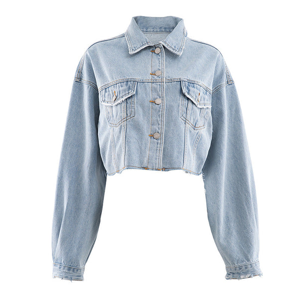 Autumn Short Distressed Denim Jacket