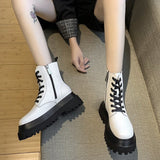 platform black short boots