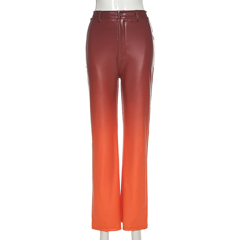 All-match fashionable casual Leather pants