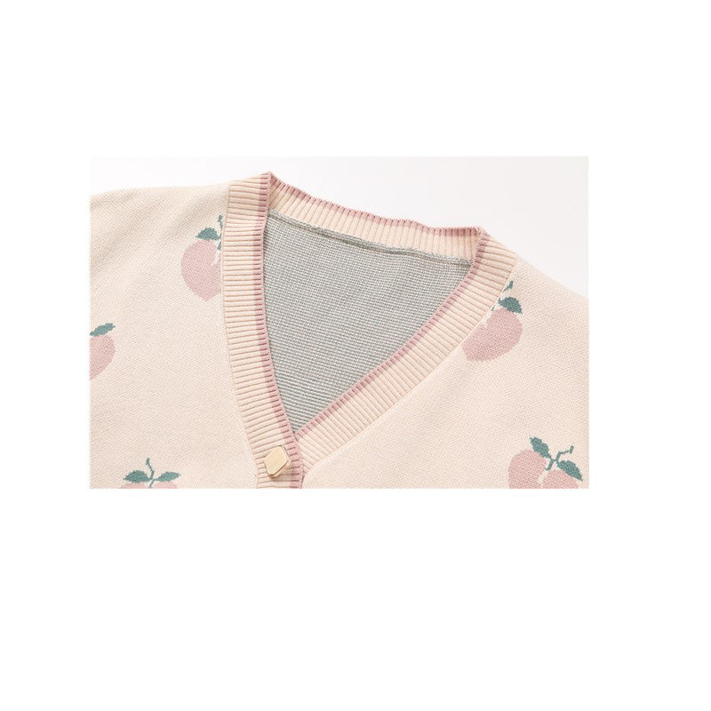 Loose outer wear peach sweater