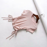 V-neck female short sleeve