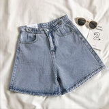Plain denim shorts