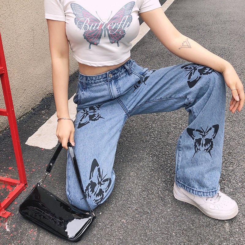 Straight-leg Butterfly Jeans