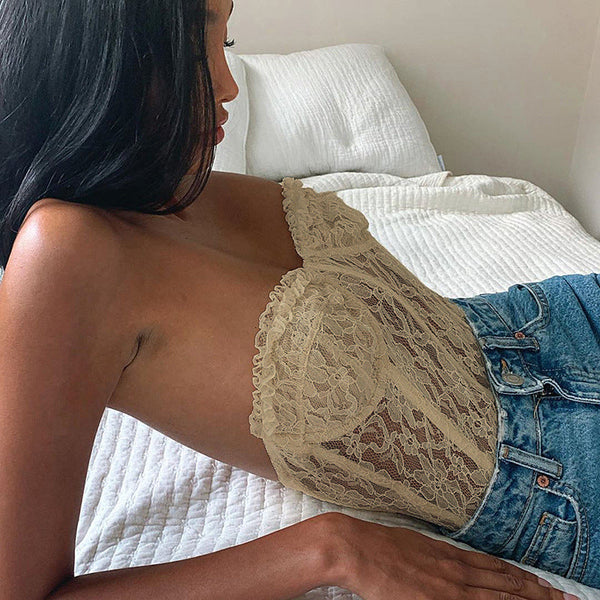 Lace tube top
