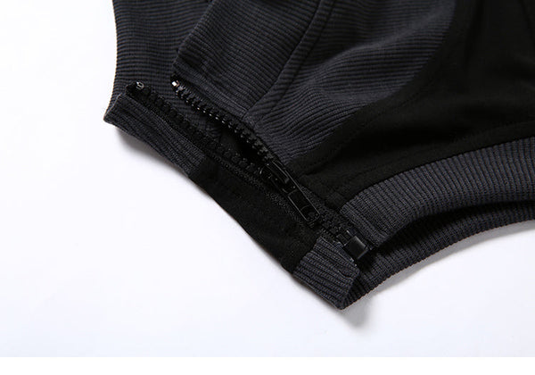 Printed stitching contrast sports vest