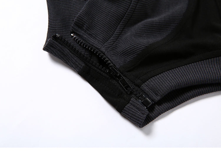 Printed stitching contrast sports vest