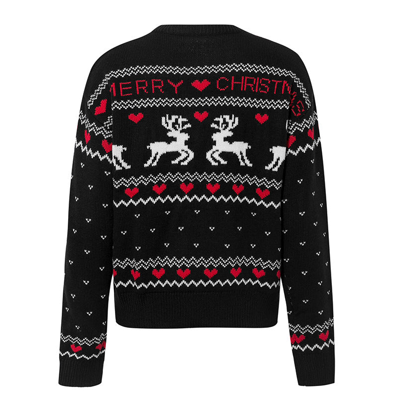 Christmas love deer pullover sweater