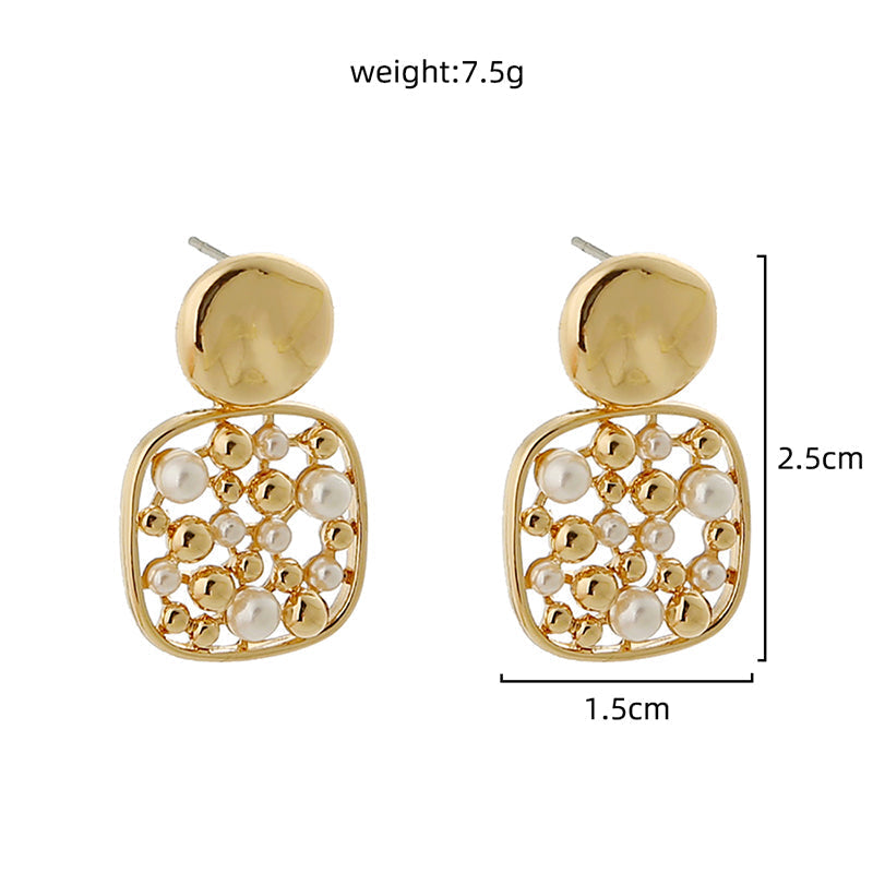 Square Cut-out Pearl Earring Accessories