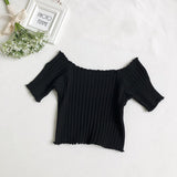 Shoulder short sleeves with wooden ears