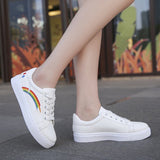 Rainbow white shoes
