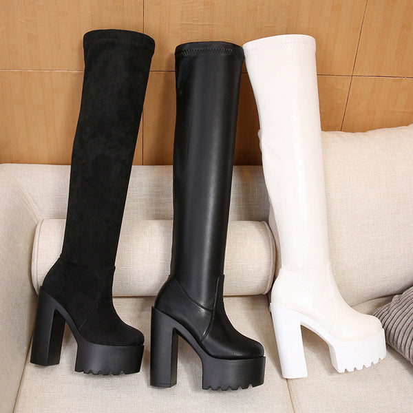 Thick Heel High Heel Over The Knee Boots