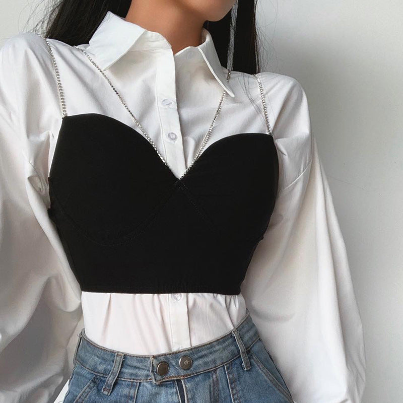 Sexy Lady Style Body Shaping Temperament Base Wrap Top