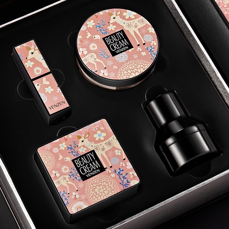 Makeup Three-Piece Facial Mushroom Head Cushion Lipstick