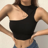 Sexy Women's Shoulder-Cut Sleeveless Shirt