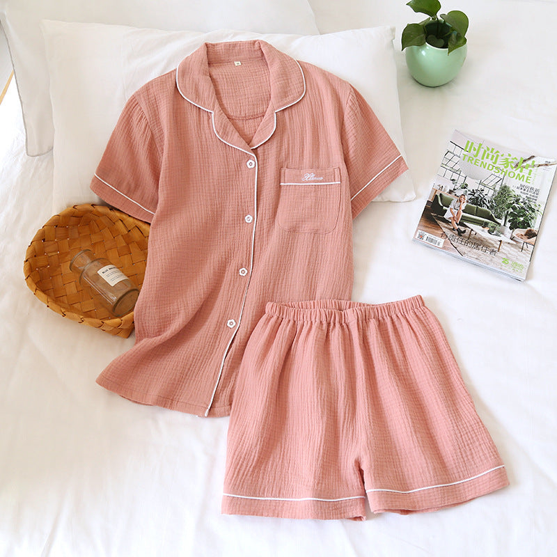 Crepe Short Sleeve Shorts Suit