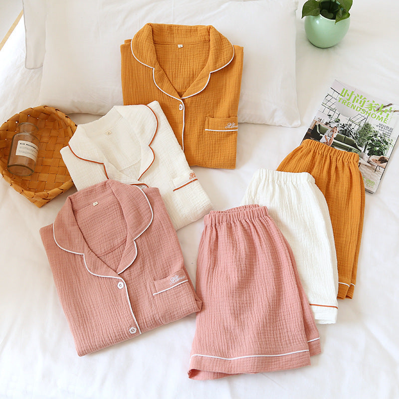 Crepe Short Sleeve Shorts Suit