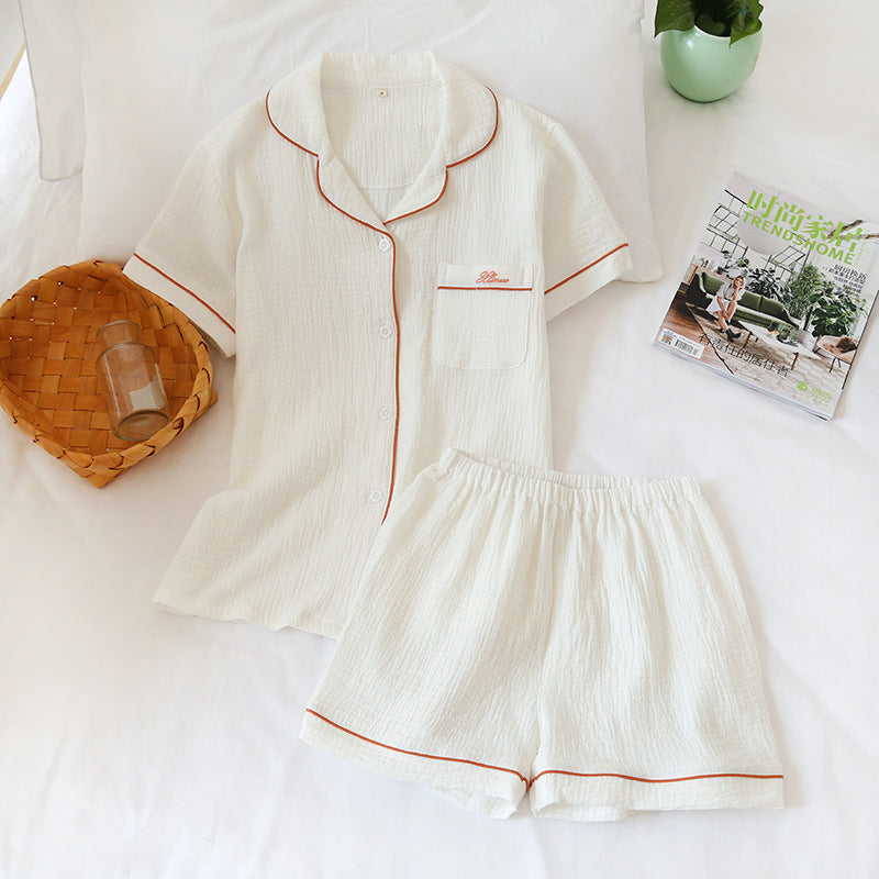 Crepe Short Sleeve Shorts Suit