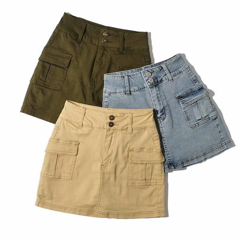 High Waist Bag Hip Tooling Skirt Denim Skirt