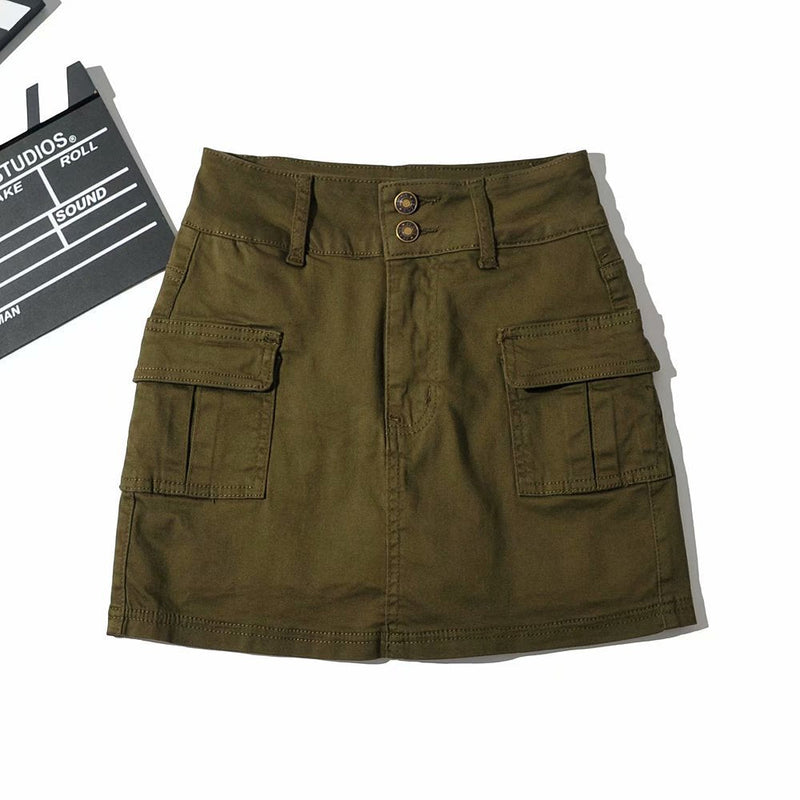 High Waist Bag Hip Tooling Skirt Denim Skirt