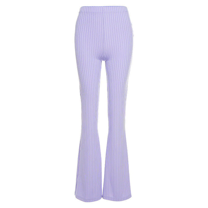 Purple Casual Micro Trousers