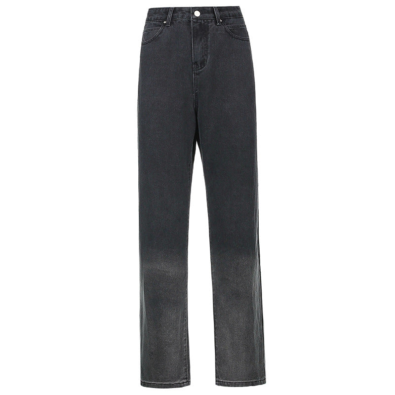 Vintage Gradient High-rise Straight-leg Jeans