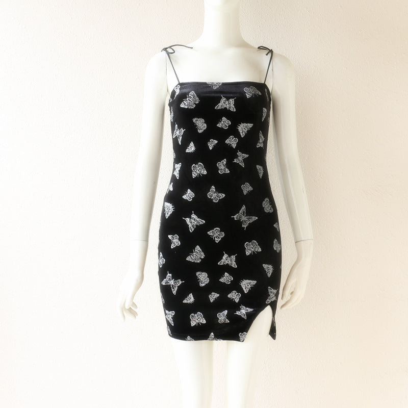 Retro Glitter Butterfly Dress