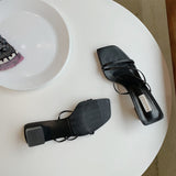 Square Head Thick Heel Sandals