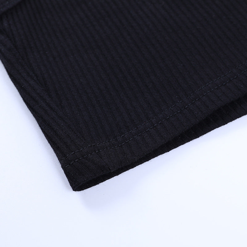 Street Style Cropped Vest With Diamond Letters