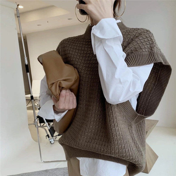 White Sleeveless Lazy Style Vest