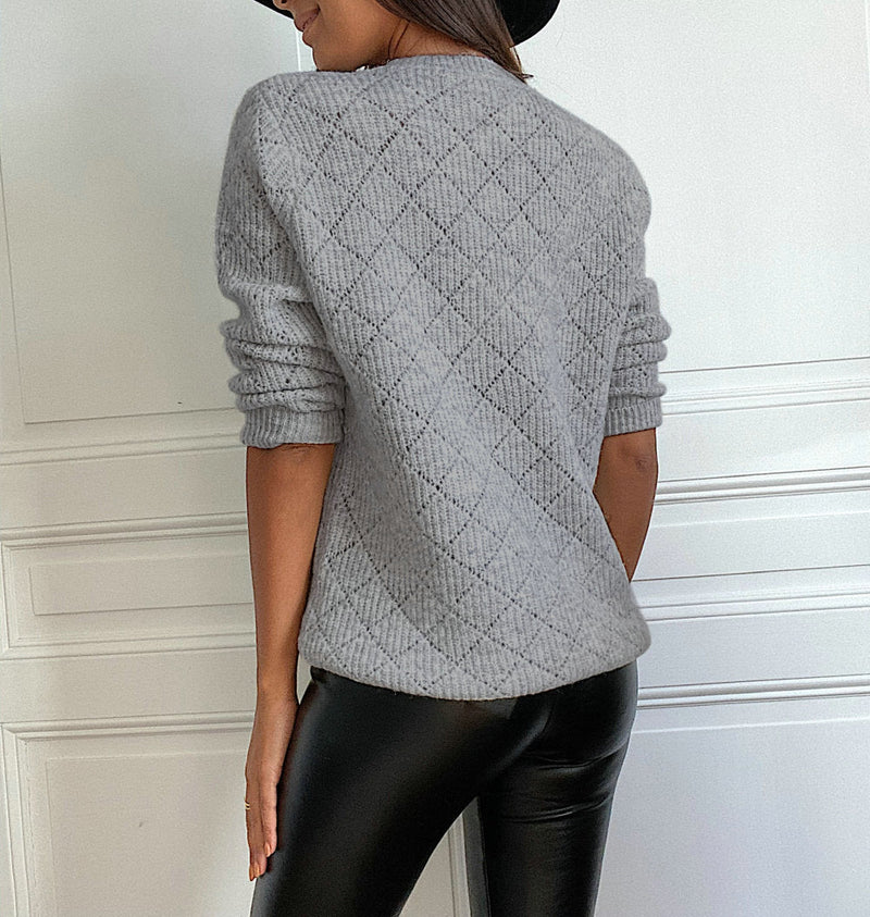 Sweet And Versatile Knitted Sweater With Lace