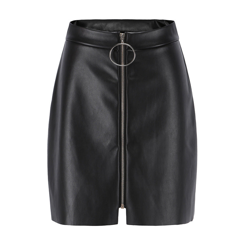 High Waist Leather Skirt