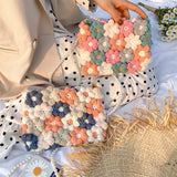 Pearl Flower Hand-Woven Crossbody Handbag
