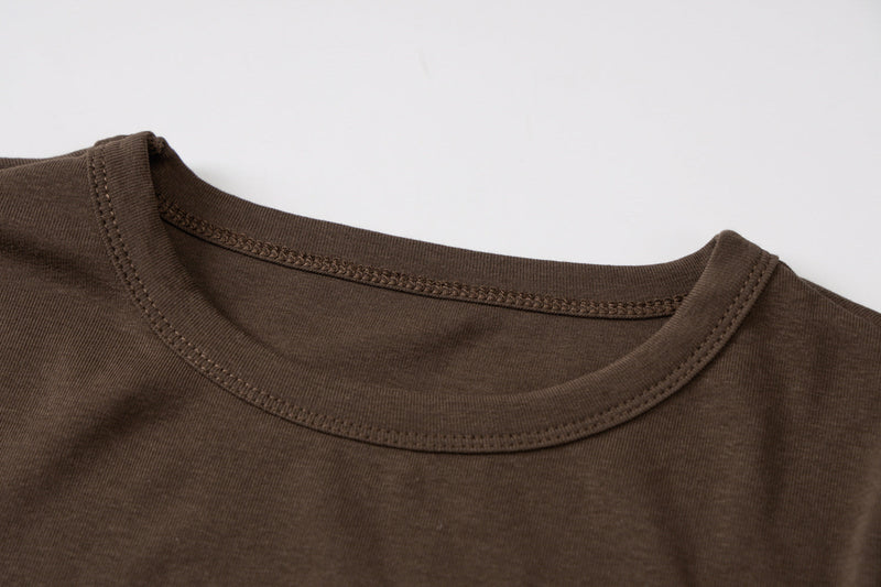 Crew Neck Short Skinny Letter Print T-shirt